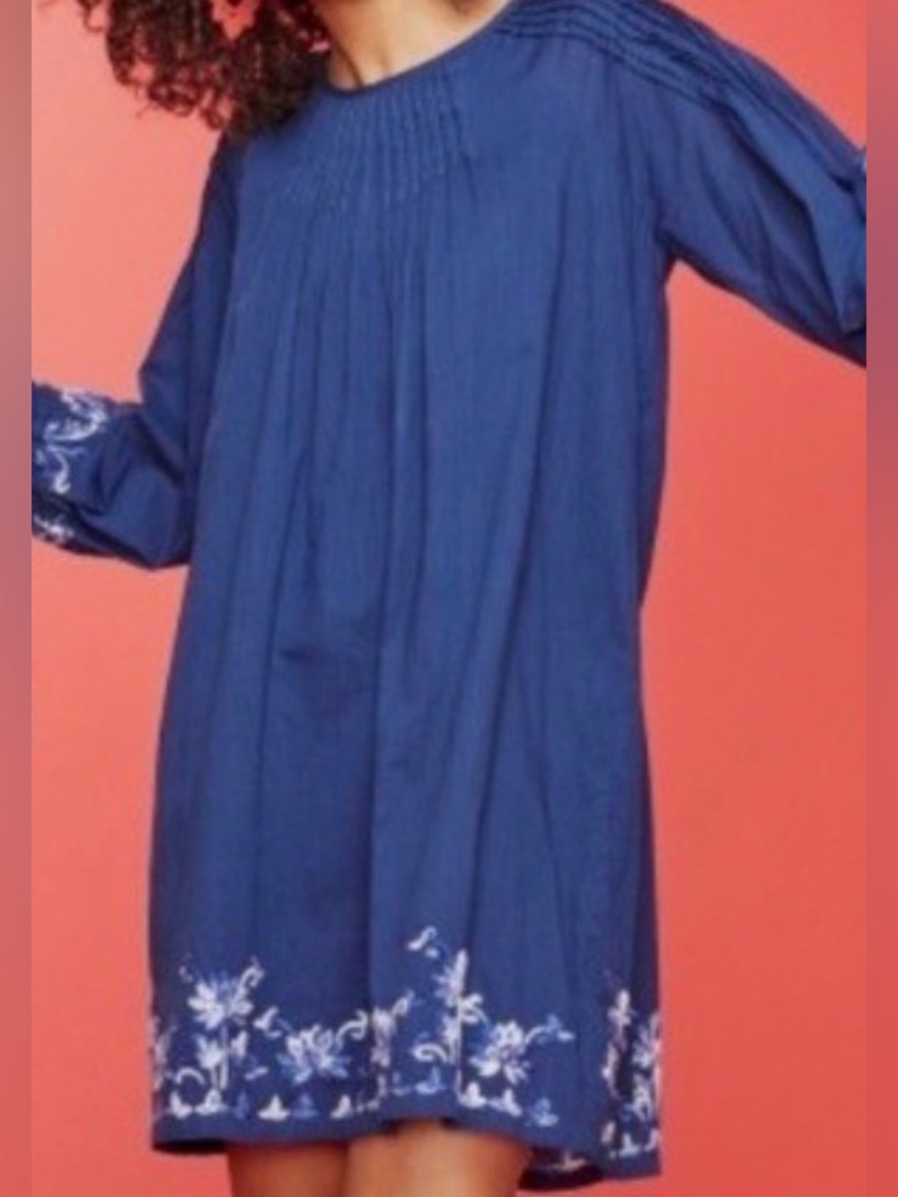 Roller Rabbit Blue Lotus Embroidered Dress